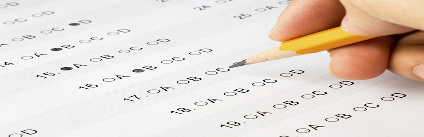 Hand pencil test exam writing multiple choice A B